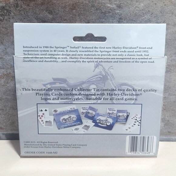 Harley Davidson Collectible Tin & Playing Cards 2 Decks 2001 - Picture 2 of 11